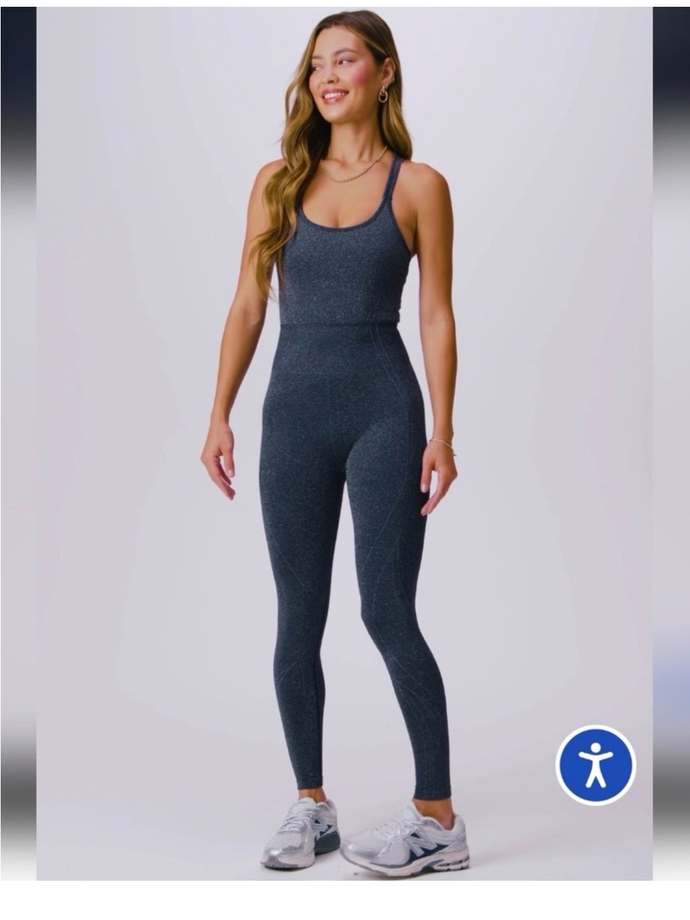 Performance Strappy Sports Bra - Navy Sparkle